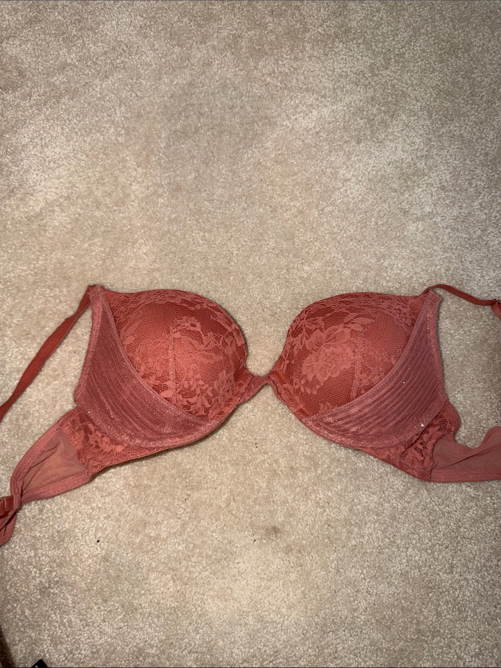 Victoria's Secret Lace Push-Up Bra in Rust